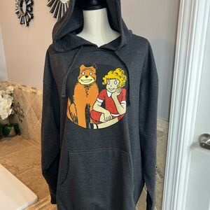 Gray Cartoon Graphic Sweater